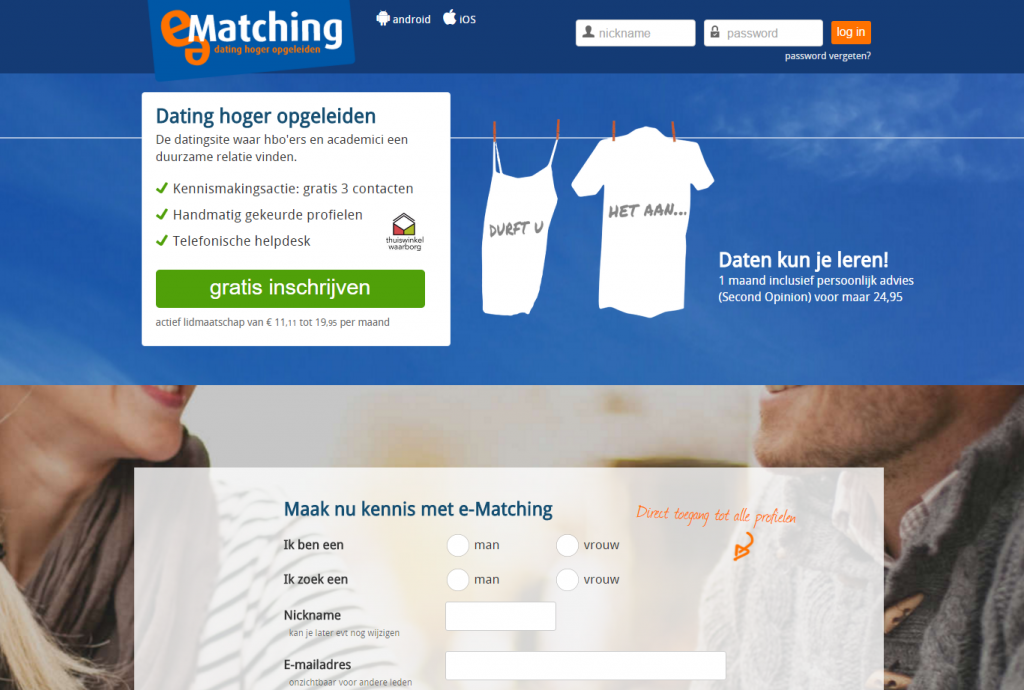 Datingsite voor hoger opgeleide mensen